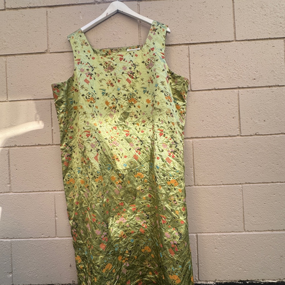 Floral Green Sleeveless Dress